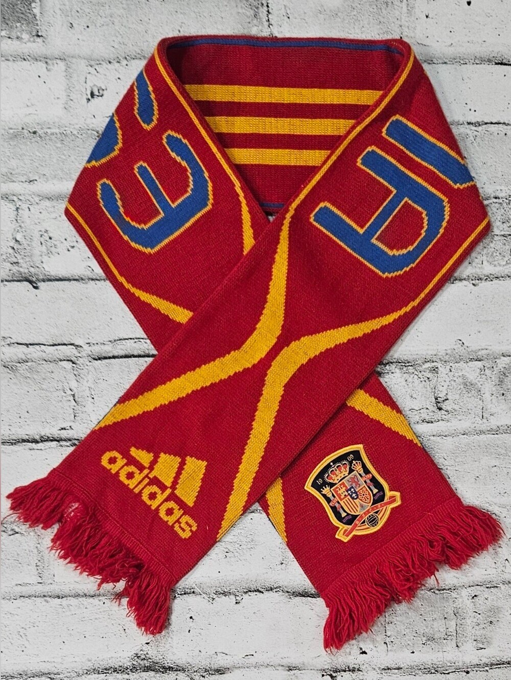 Adidas Spain National Team Scarf Red Blue Yellow Soccer Football Fan